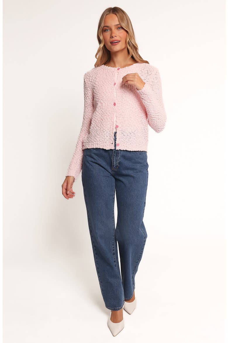 Ally Textured Cardigan, Alternate, color, PINK