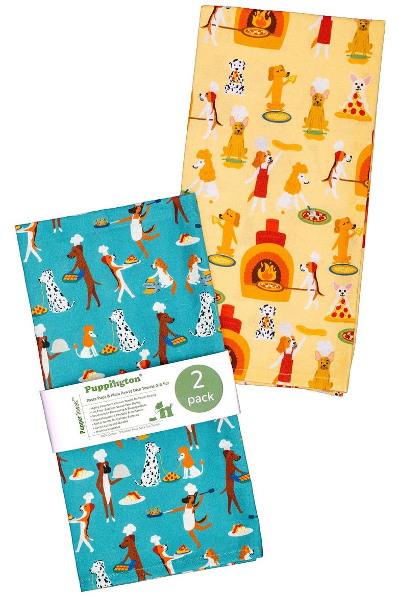 Dog Kitchen Towels - Pasta Pups & Pizza Pawty, Alternate, color, Pasta Pups and Pizza Pawty