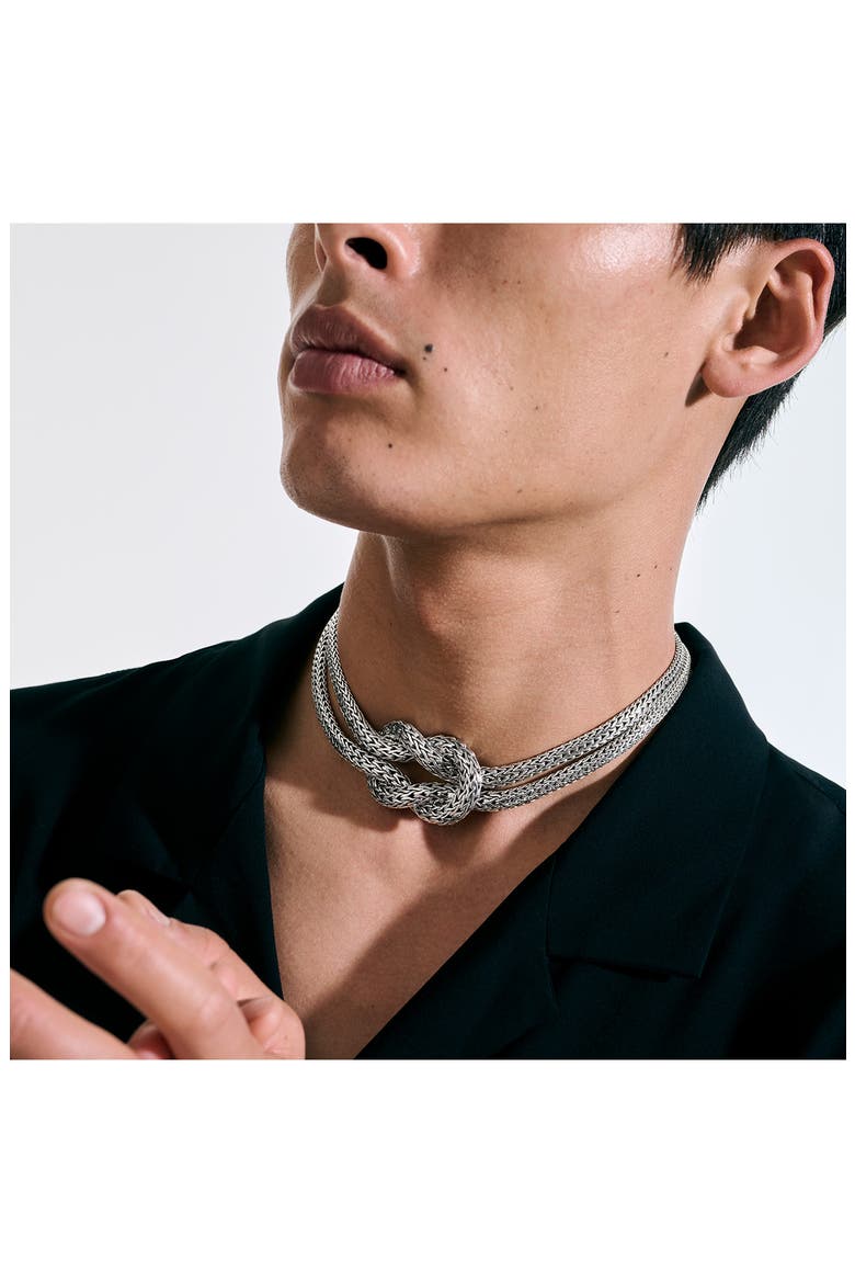Love Knot Necklace, Alternate, color, SILVER