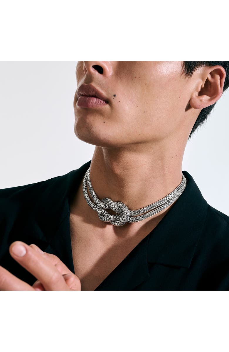 John Hardy Love Knot Necklace, Alternate, color, Silver