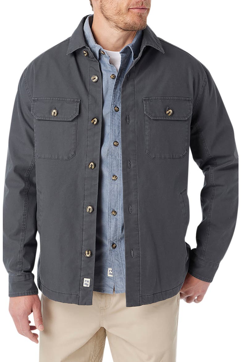 Montauk Stretch Cotton Twill Shirt Jacket, Main, color, VINTAGE BLACK