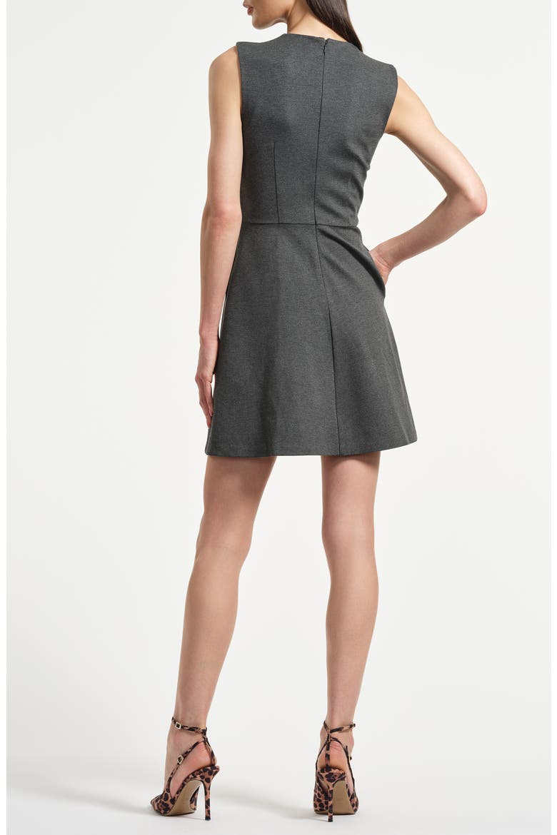 Sleeveless Bow Ponte Minidress, Alternate, color, CHARCOAL GREY