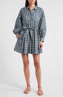 Cleobella Collette Long Sleeve Organic Cotton Mini Shirtdress