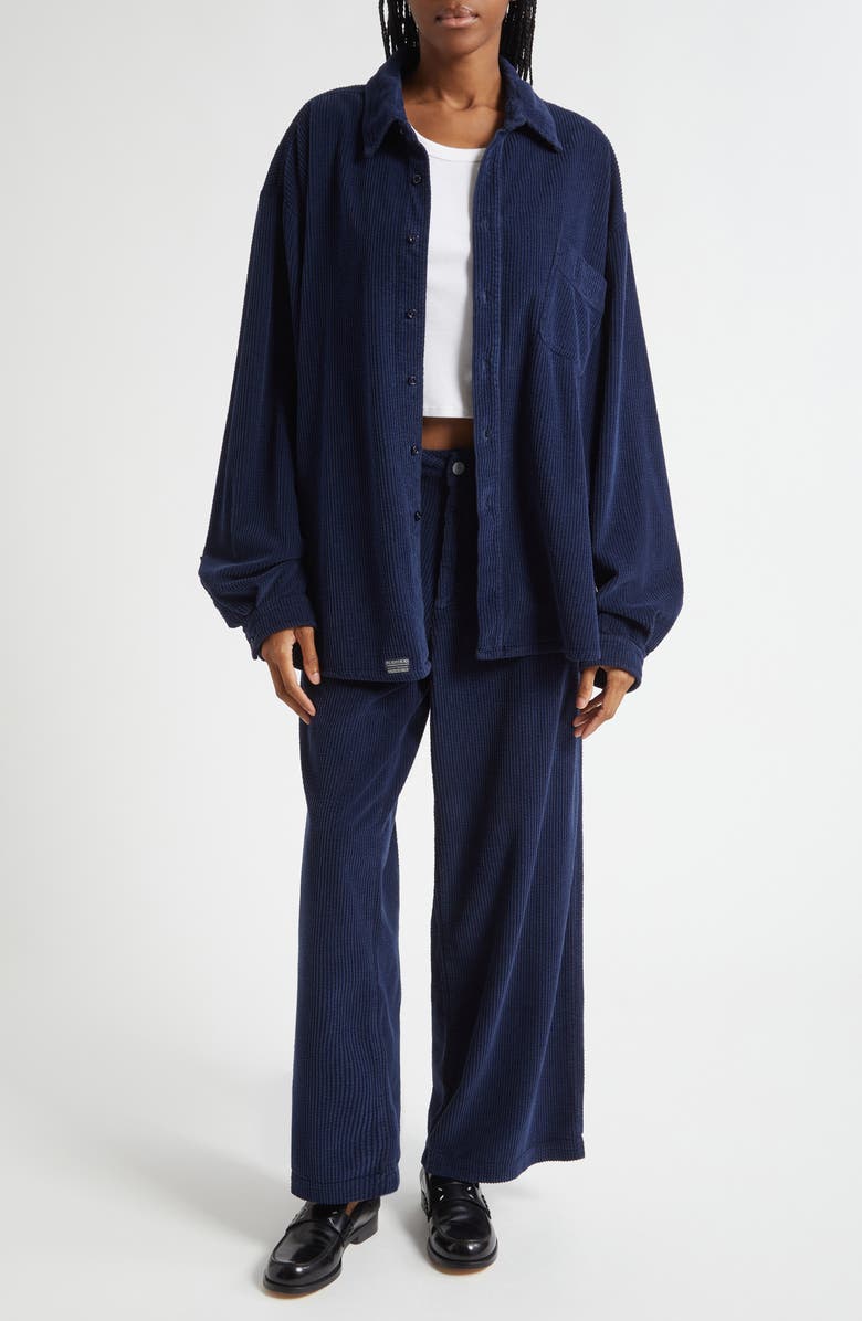 ERL Gender Inclusive Corduroy Overshirt, Alternate, color, Navy