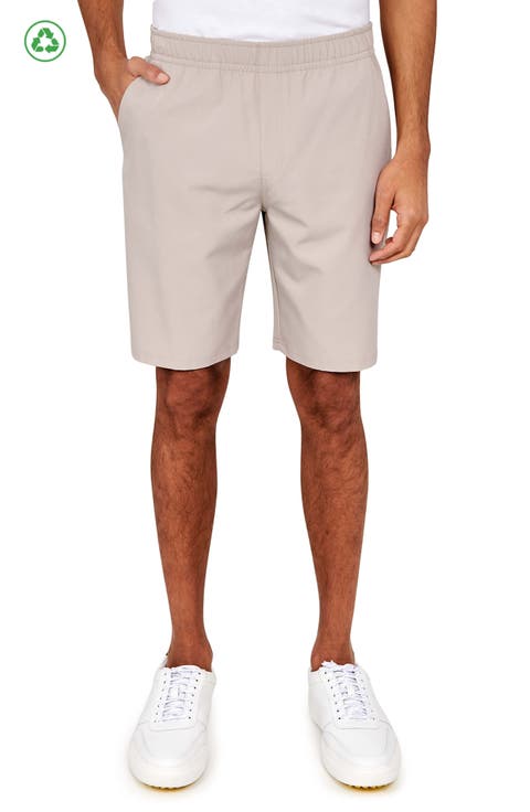 Regular Fit Solid Recycled Performance Drawstring Golf Shorts