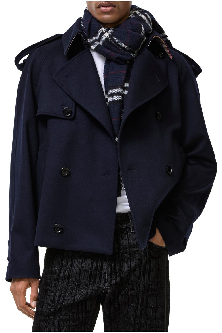 Cashmere Leadenham Trench Jacket, Main, color, Navy