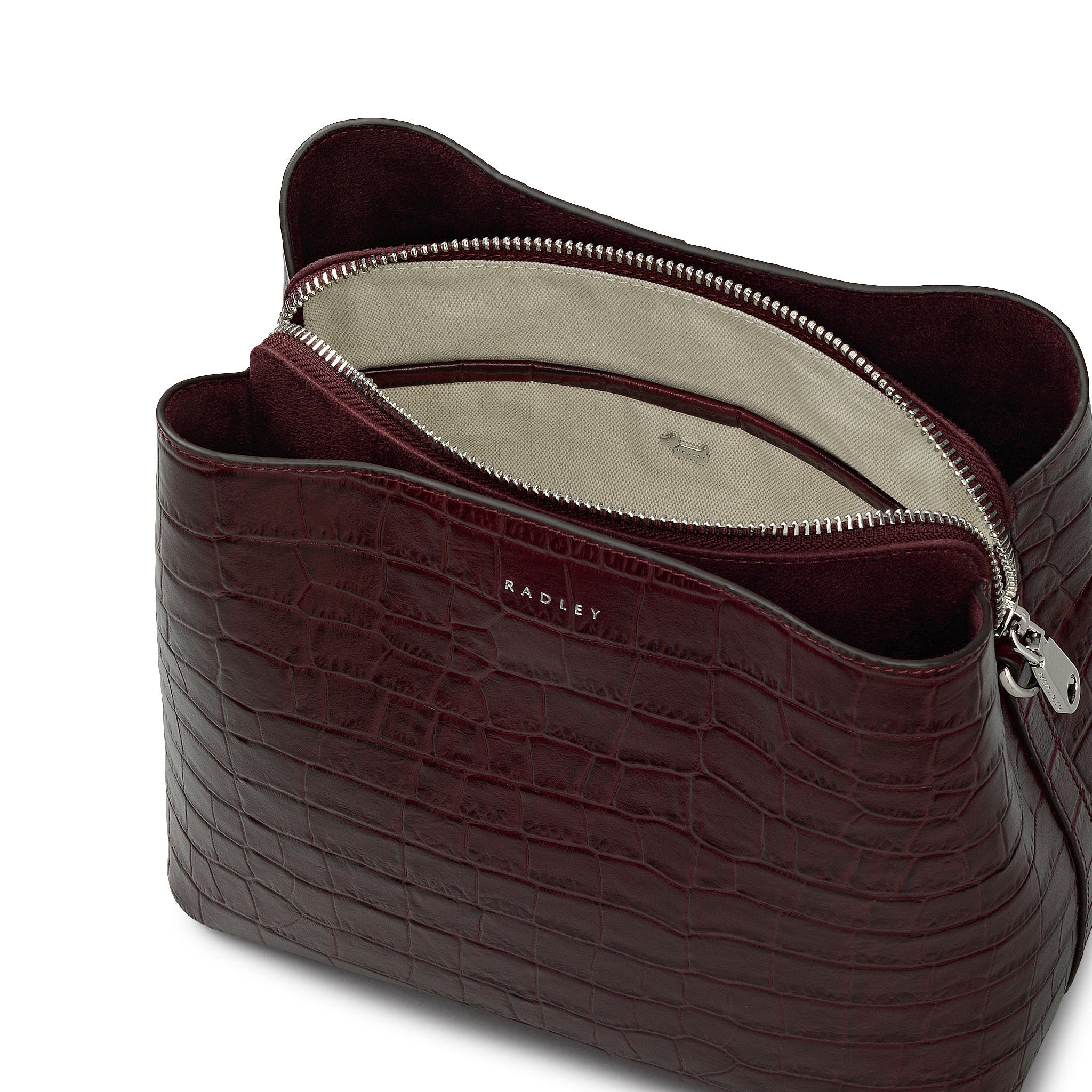 Dukes Place - Faux Croc Medium Compartment Crossbody Bag, Alternate, color, Dark Cherry