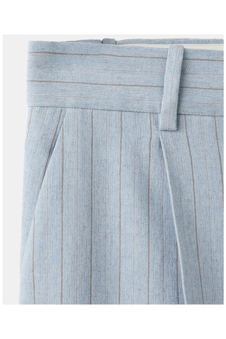 Pleated Pinstripe Suit Pants, Alternate, color, BLUE