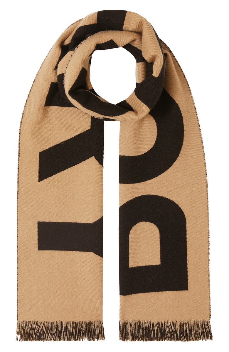 Burberry Logo Jacquard Wool Football Scarf, Main, color,