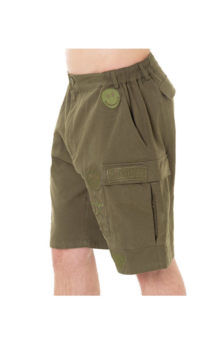 Dai Moda Menswear Patches Cargo Shorts, Alternate, color, Army Green