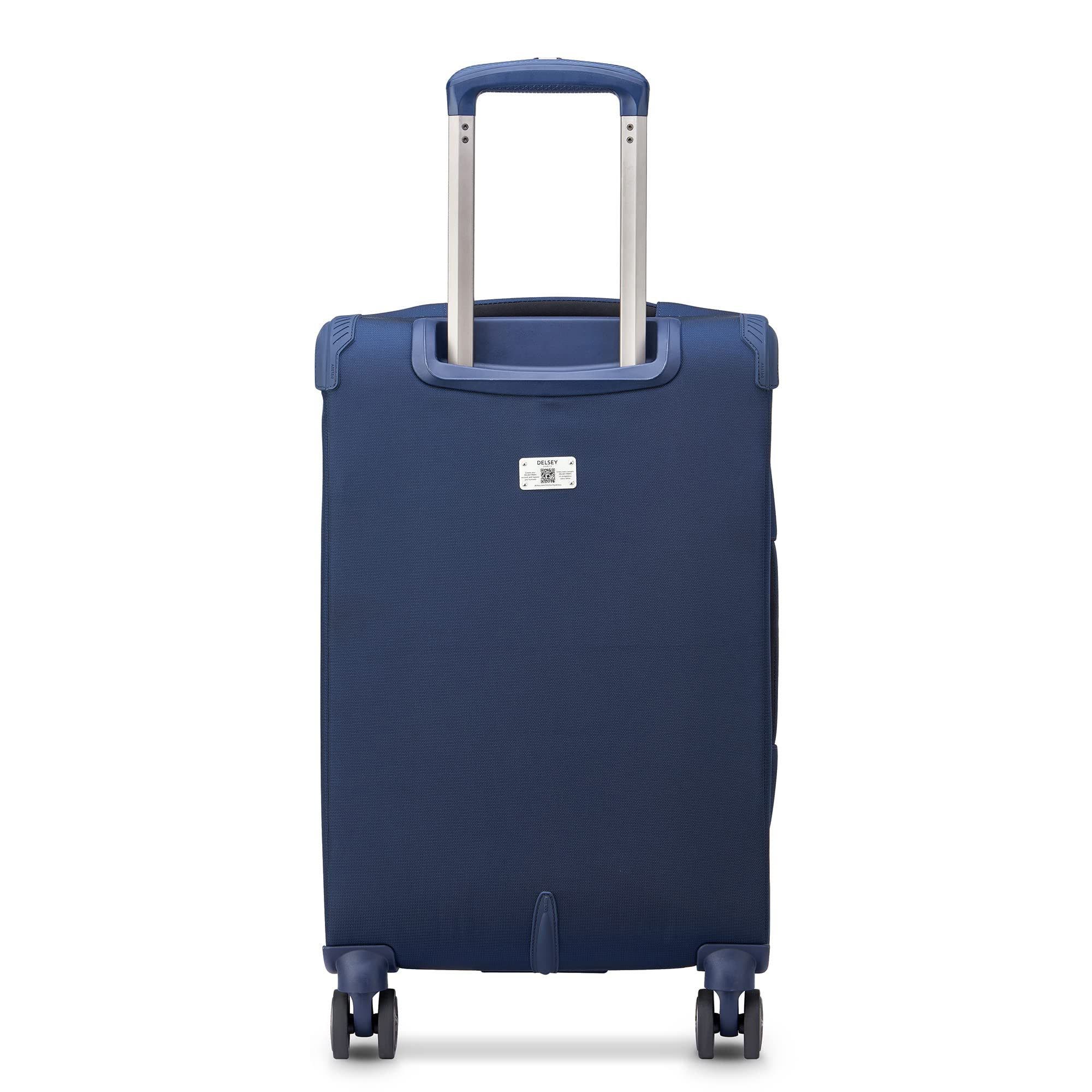 Delsey Paris Helium DLX Softside 2 Piece Set Weekender Tote Bag & 20" Carry-On, Alternate, color, Navy