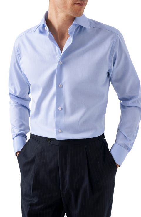 Slim Fit Cotton Twill Dress Shirt (Regular & Big)