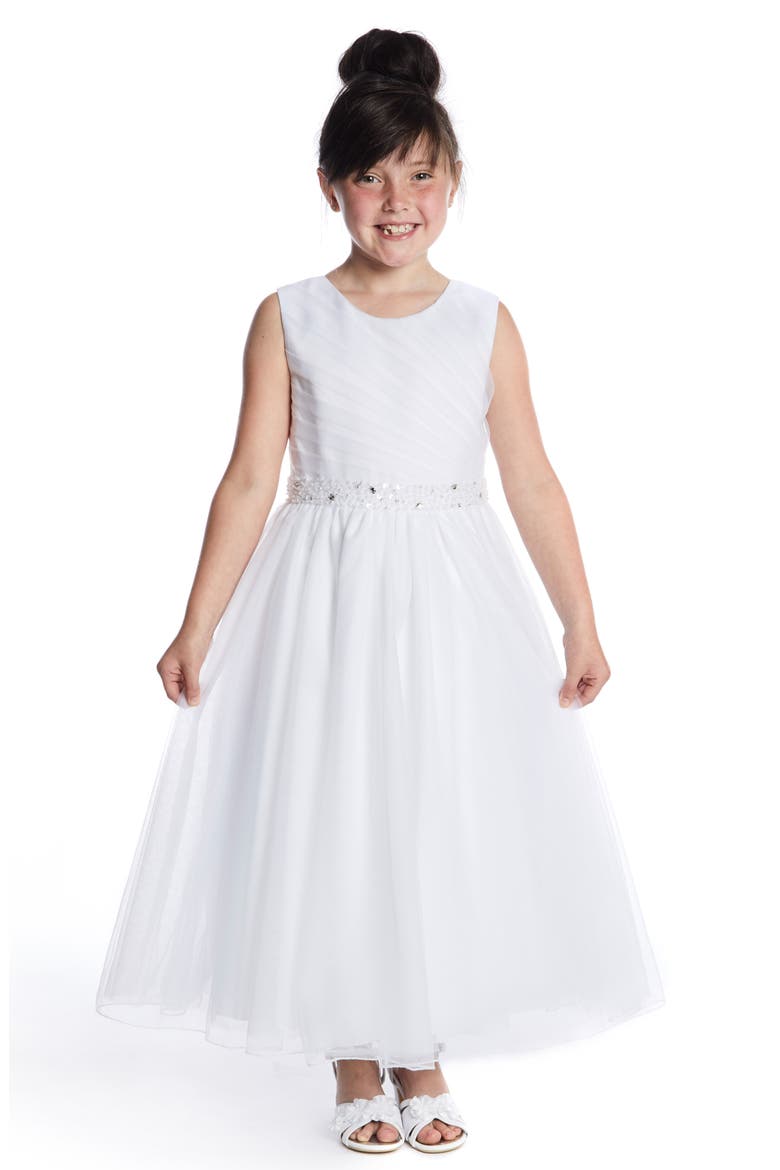 Beaded Communion Dress, Alternate, color, WHITE