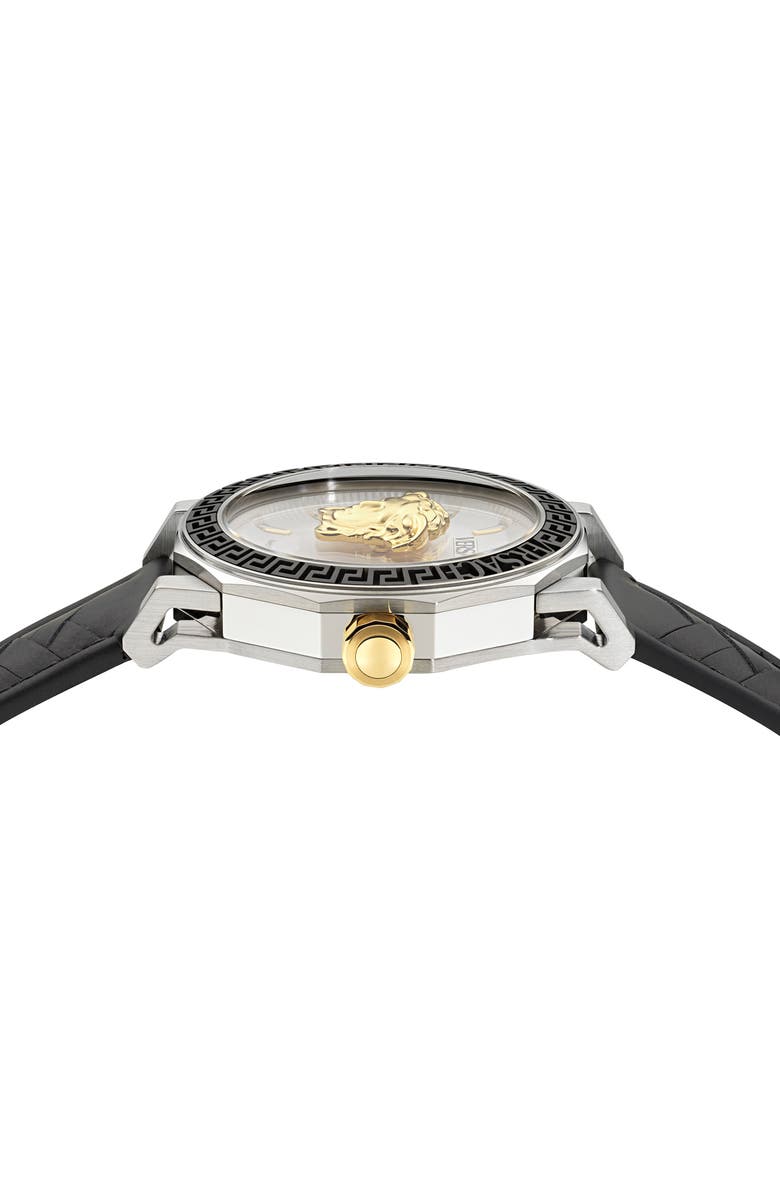 Versace Medusa Deco Leather Strap Watch, 43mm, Alternate, color, 