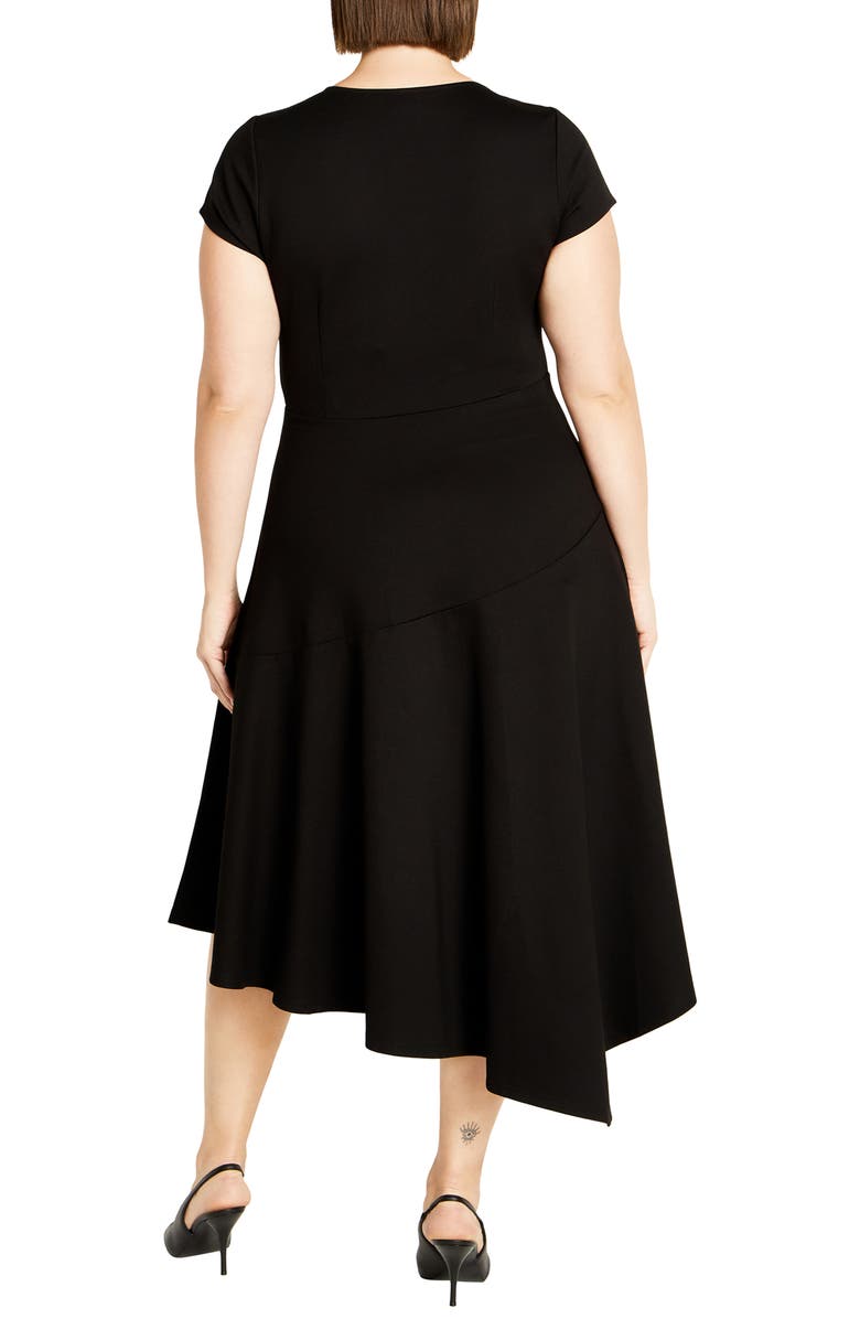 City Chic Asymmetric Ponte Knit Dress, Alternate, color, 