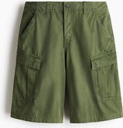 H&M Loose Fit Cotton Cargo Shorts