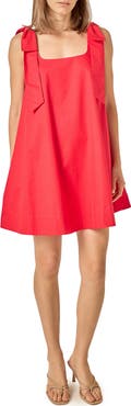 English Factory Bow Shoulder Sleeveless Cotton Minidress