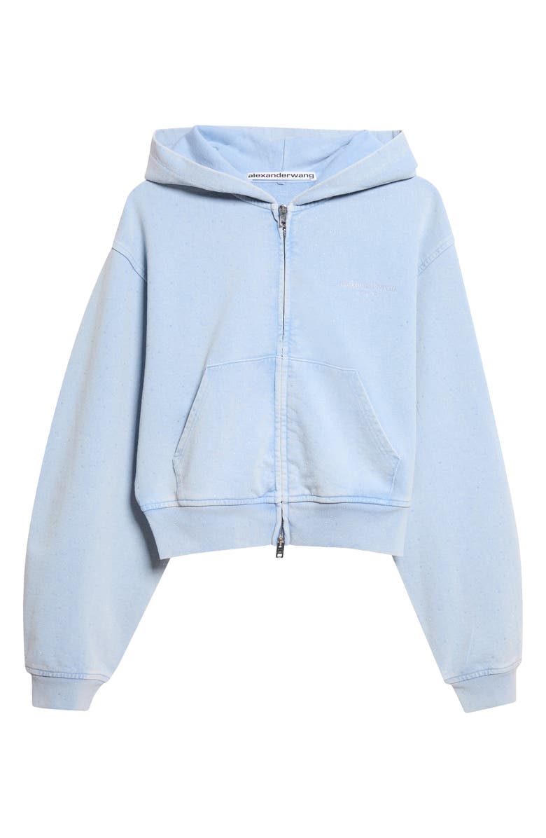 Alexander Wang Hotfix Cotton Zip Hoodie, Main, color, Washed Sky