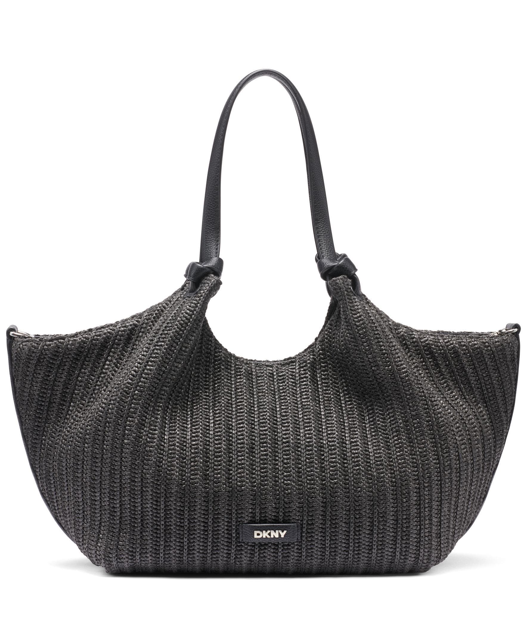 DKNY Paula Medium Tote, Main, color, Black/Silver