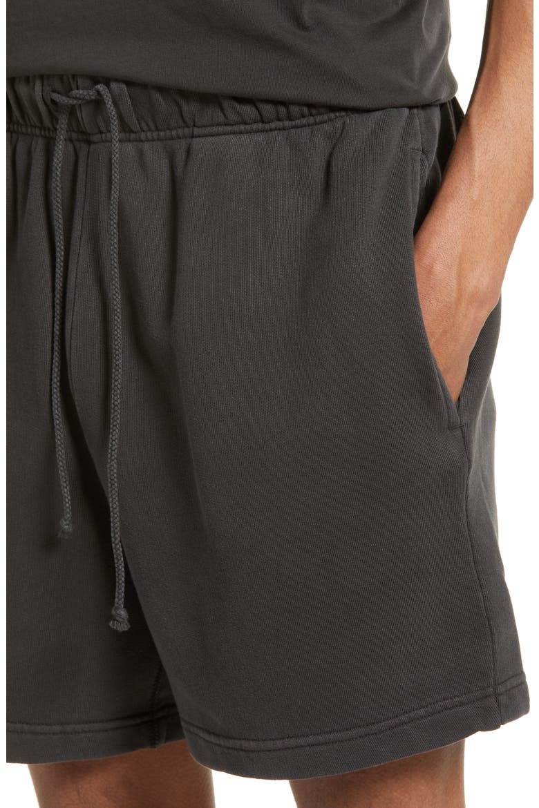 Core Organic Cotton Brushed Terry Sweat Shorts, Alternate, color, BLACK