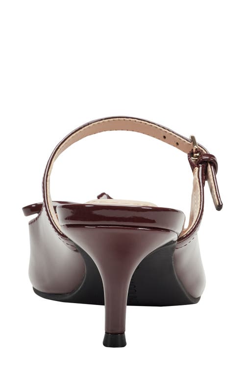 Bandolino Moss Patent Kitten Heel Mule In Burgundy