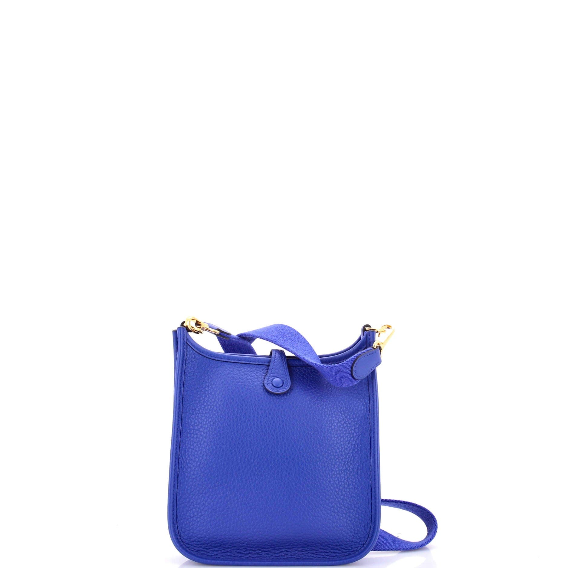 Pre-Owned Hermes Evelyne Bag Gen III Clemence TPM, Alternate, color, Bleu Electrique