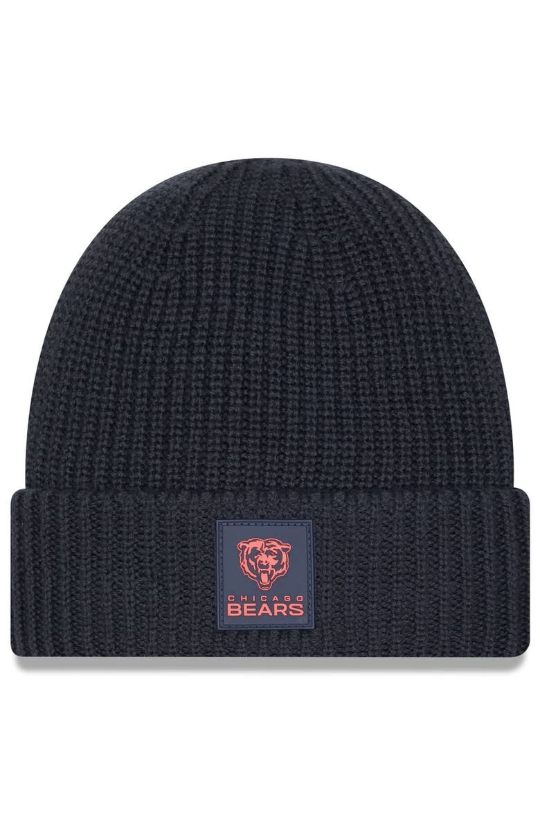 New Era Men's New Era Charcoal Chicago Bears 2025 Sideline Cold Weather Cuffed Knit Hat, Main, color, 