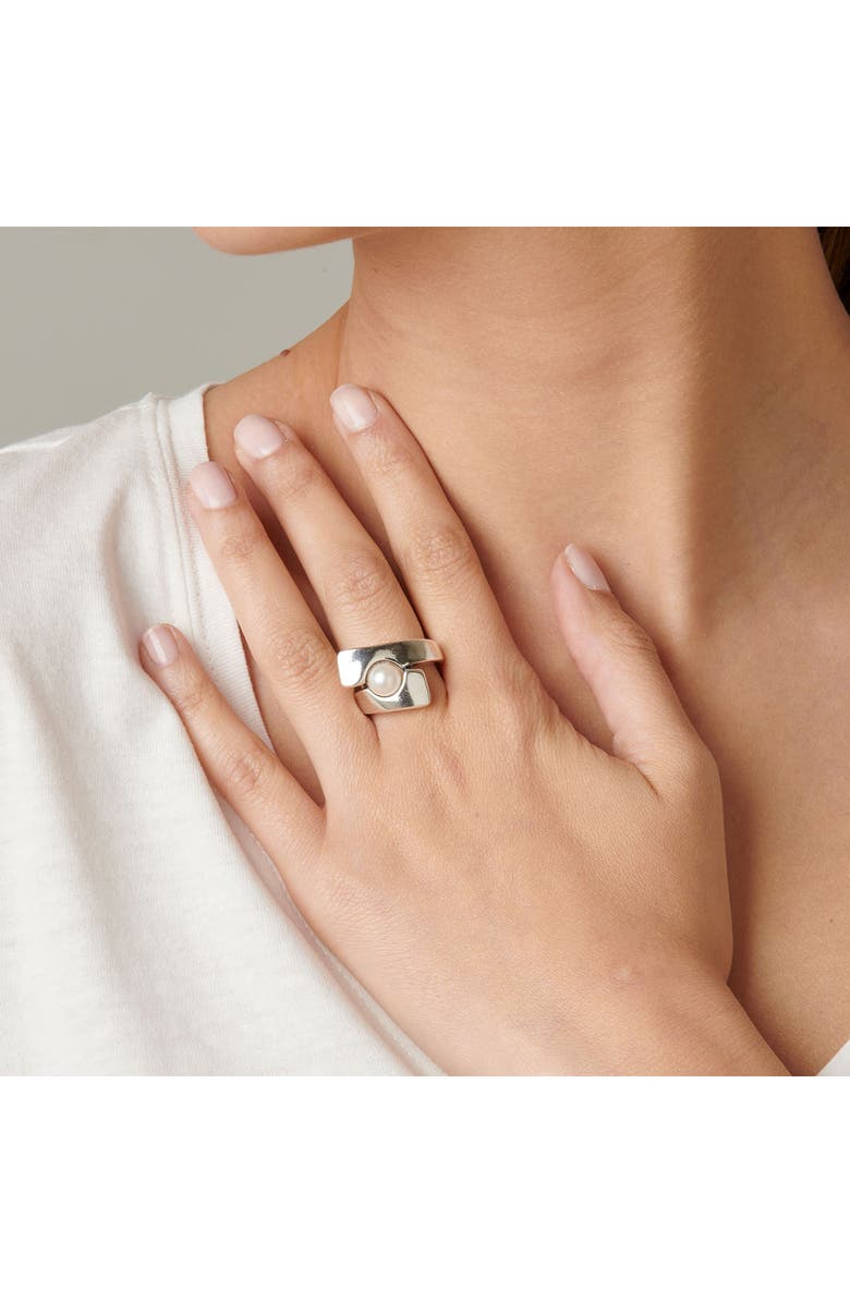 UNODE50 Poles Apart Imitation Pearl Ring, Alternate, color, 