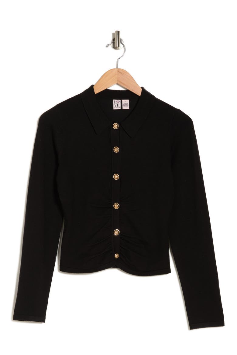 Brittany Button Front Crop Cardigan, Alternate, color, BLACK