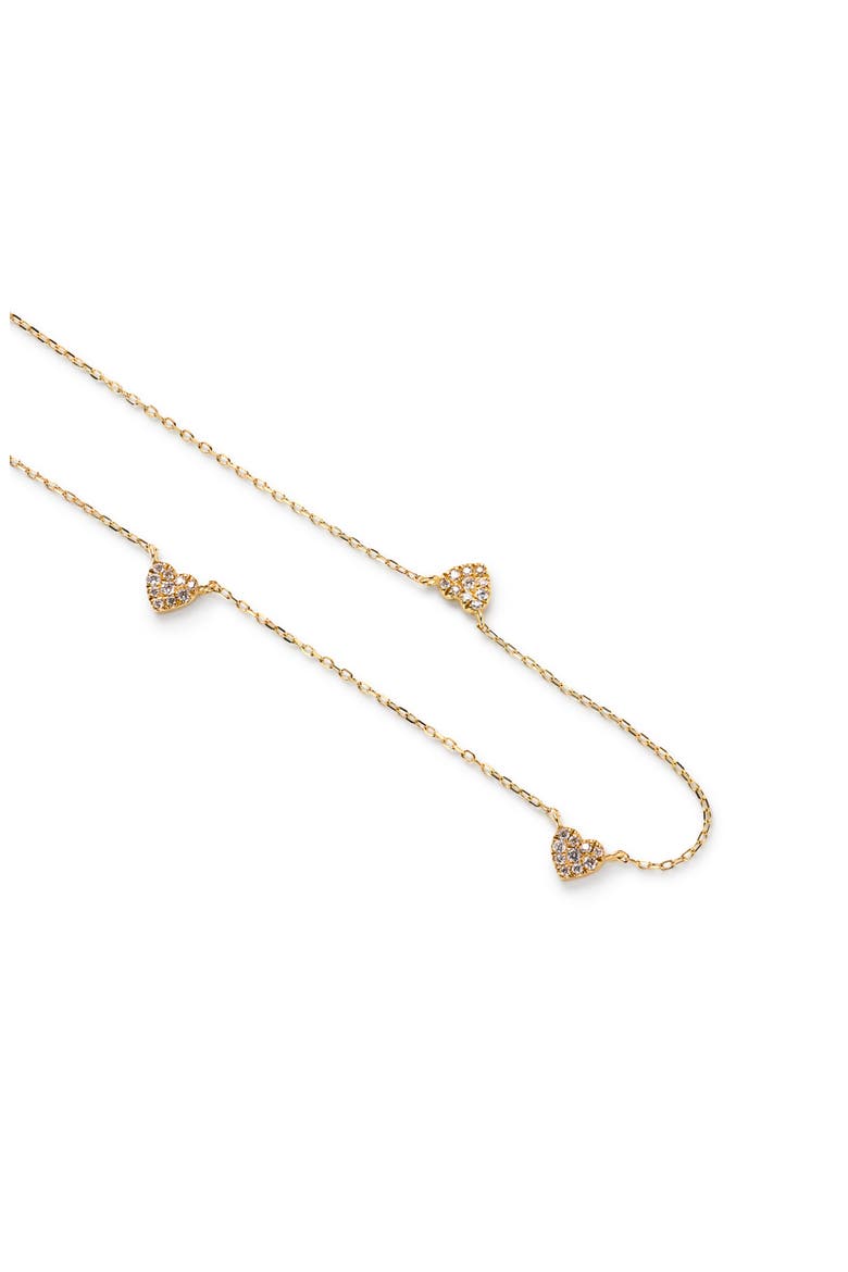 Gold Heart Necklace - Diamond Heart Station Necklace, Alternate, color, Gold