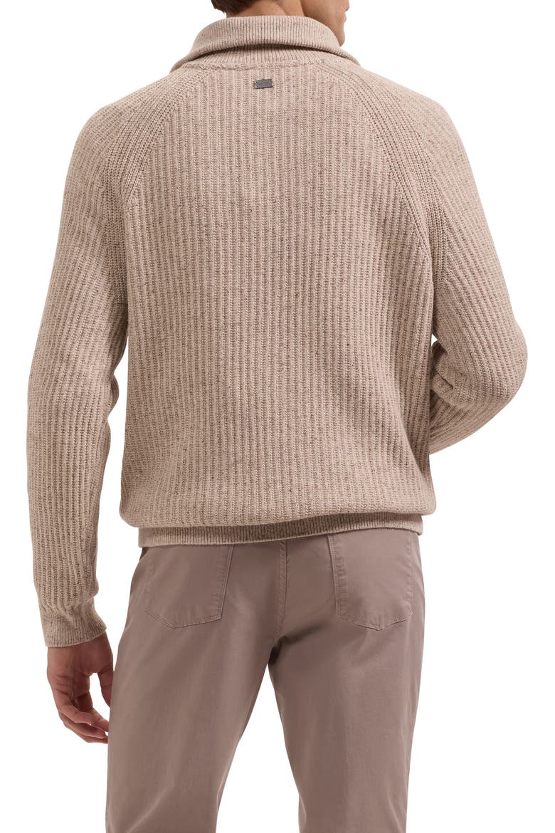 Rib Quarter Zip Sweater, Alternate, color, GINGER