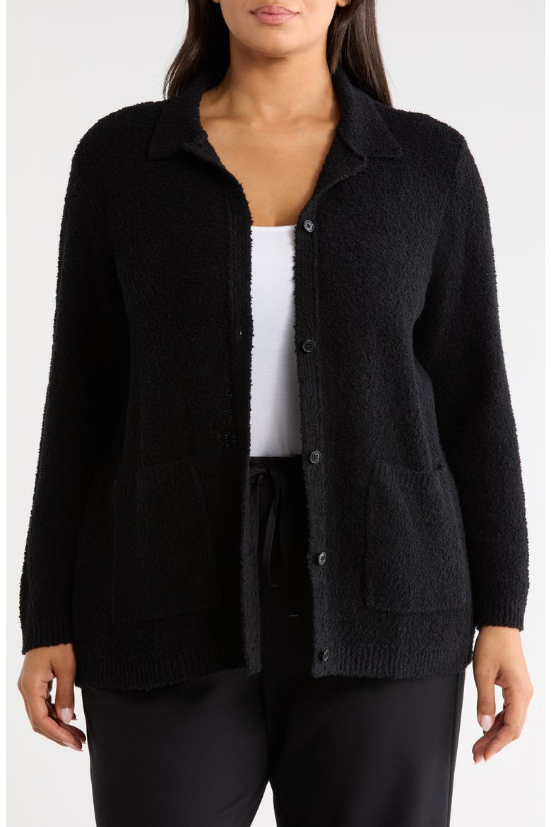 Cotton & Cashmere Blend Cardigan, Main, color, BLACK