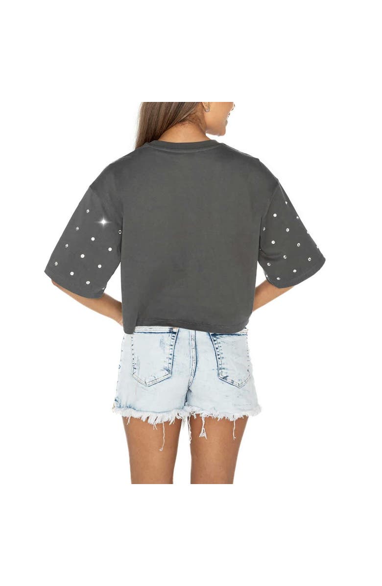 GAMEDAY COUTURE Women's Gameday Couture Gray Ohio State Buckeyes Go Time Rhinestone Crop T-Shirt, Alternate, color, 