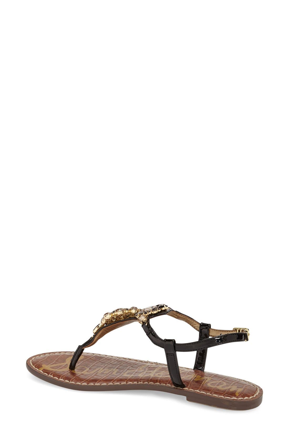 Sam Edelman 'Grayson' Crystal Flower Flat Sandal, Alternate, color, 