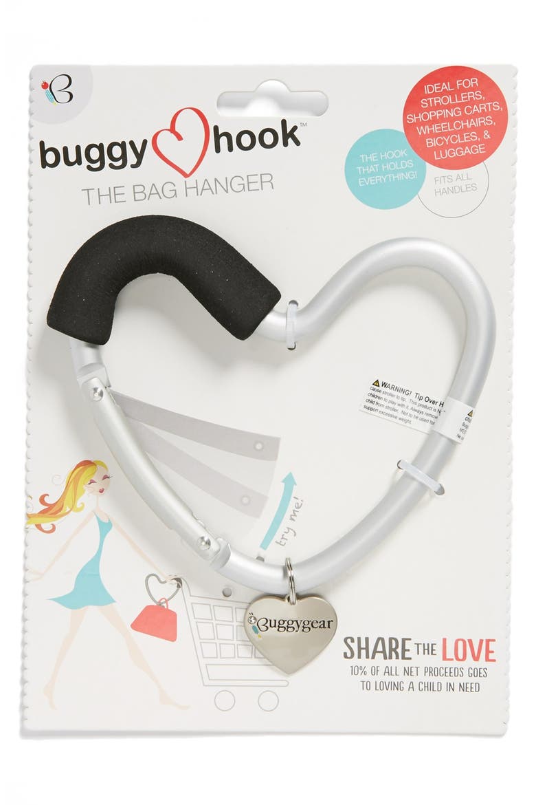 Buggygear 'Buggy Heart Hook' Stroller Bag Hanger, Main, color, SILVER/ BLACK
