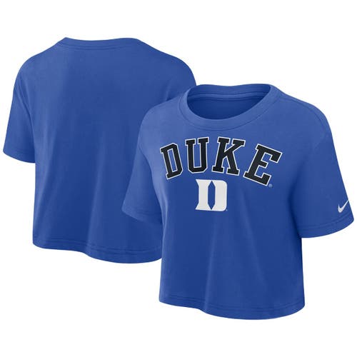 Nike Royal Duke Blue Devils Athletic Prep Arch Performance Cropped T-shirt