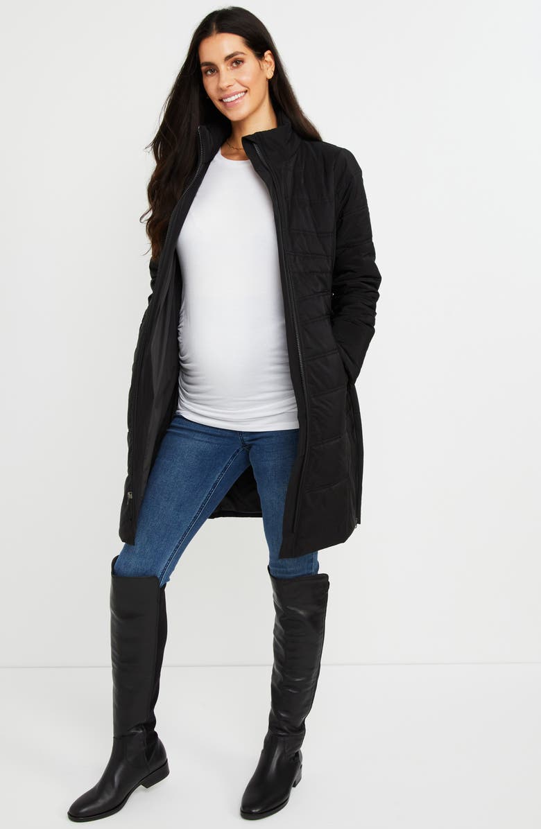 MOTHERHOOD MATERNITY Core Maternity Puffer Jacket, Alternate, color, 