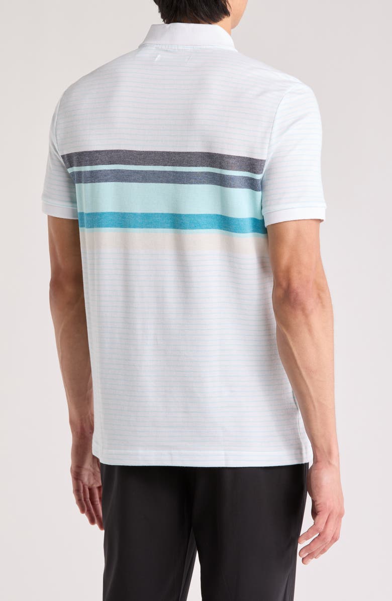 Original Penguin Chest Stripe Birdseye Piqué Polo, Alternate, color, Bright White