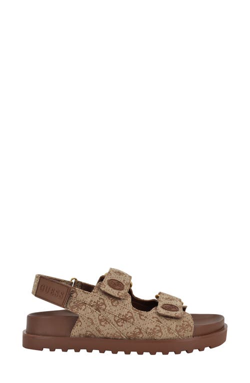 Guess Fadey Slingback Platform Sandal In Medium Brown