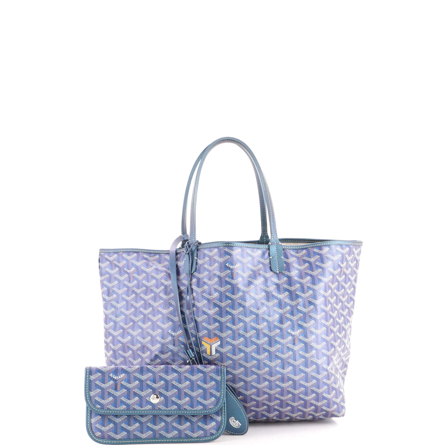 Saint Louis Tote Iridescent Coated Canvas PM, Alternate, color, Blue