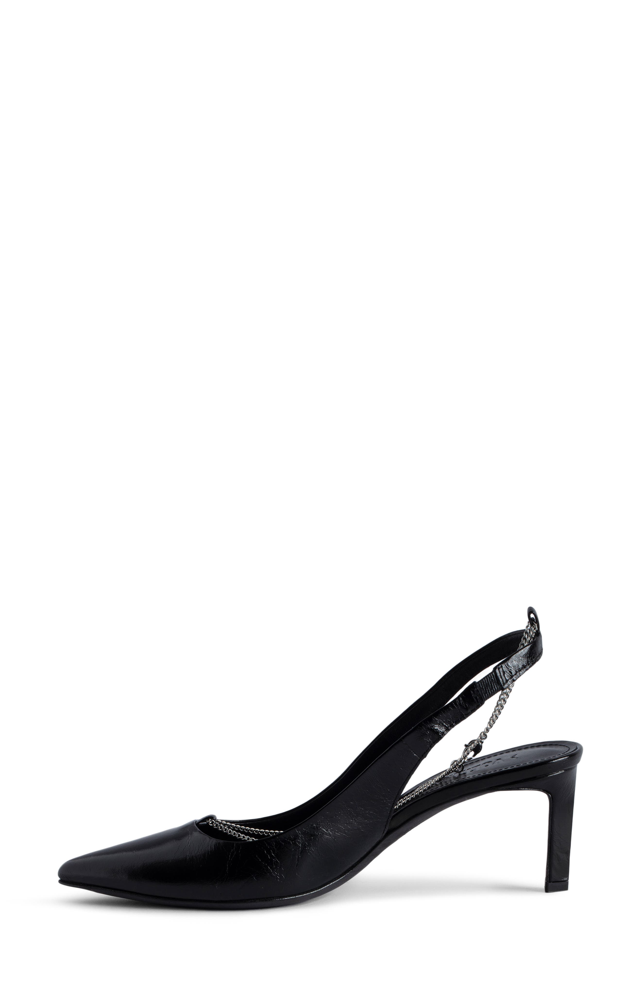 Zadig & Voltaire <p>First Night  Leather Slingback Pump (Women)</p>, Alternate, color, Noir
