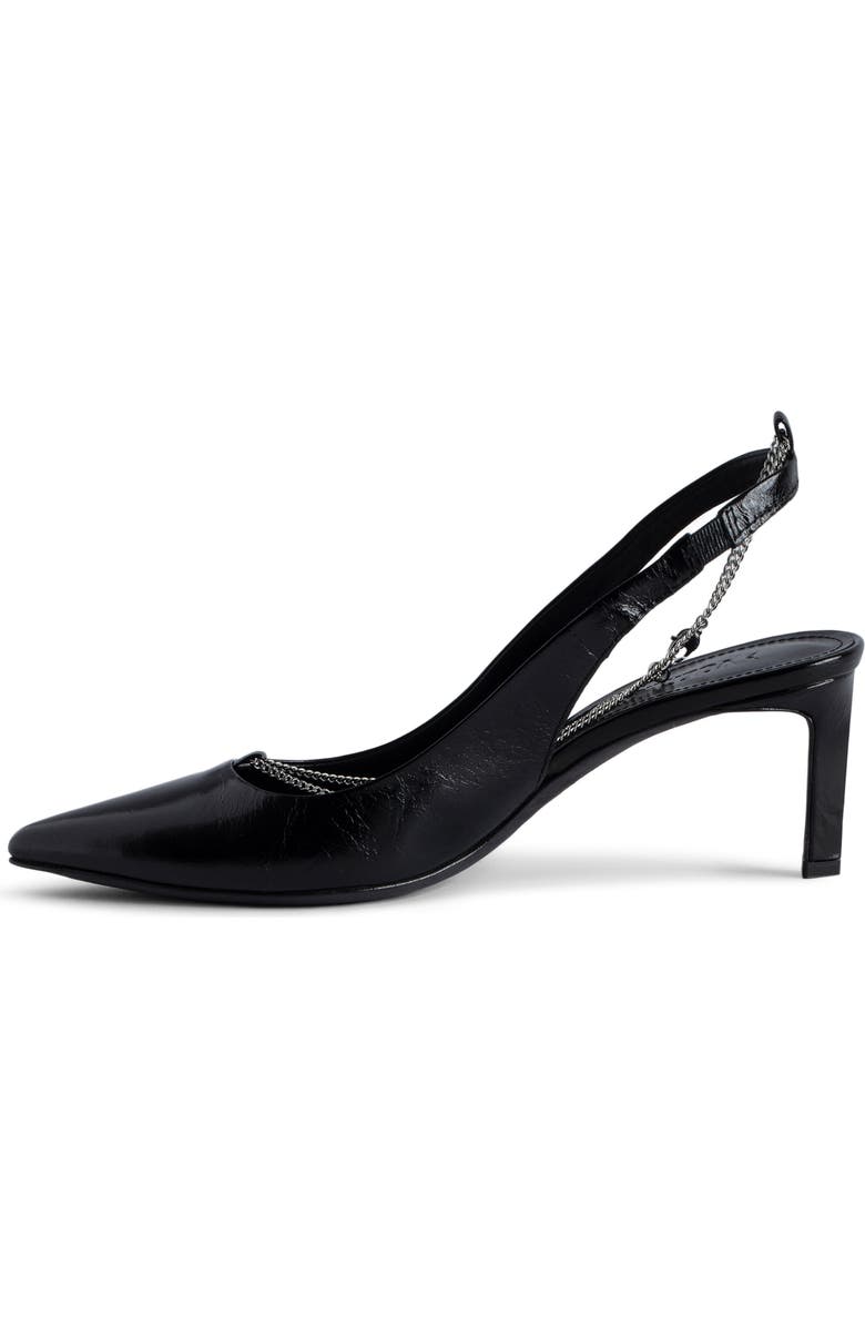 Zadig & Voltaire <p>First Night Leather Slingback Pump (Women)</p>, Alternate, color, Noir