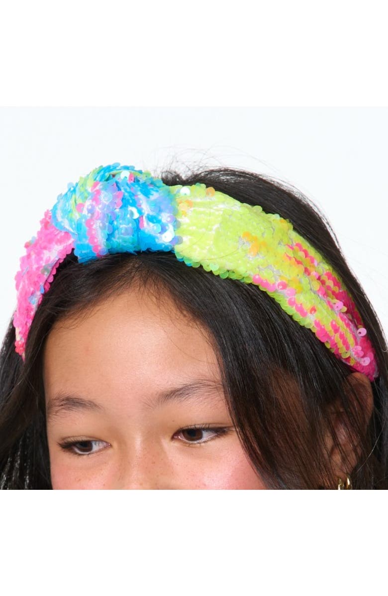 Malibu Sugar Knotted Sequin Headband, Alternate, color, Multi - Pink, Blue, Yellow
