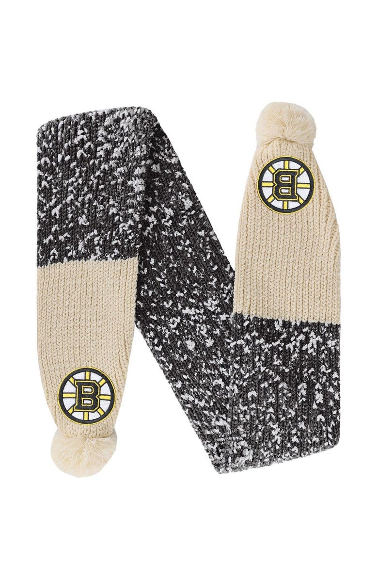 FOCO Boston Bruins Confetti Scarf with Pom, Main, color, 