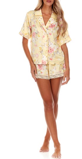Selena Floral Satin Short Pajamas