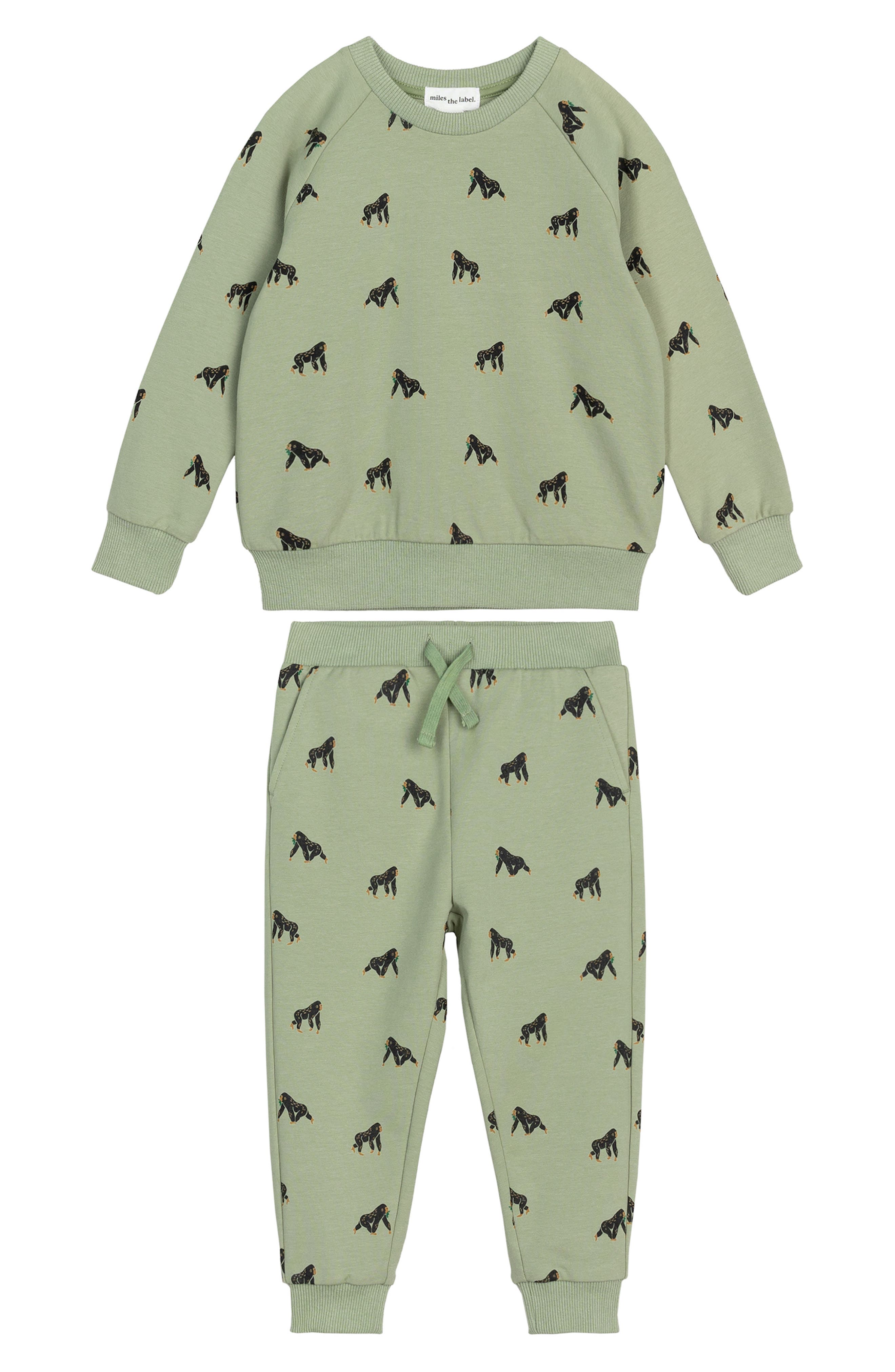Goriall Rack MILES THE LABEL Gorilla Print French Terry Sweatshirt & Joggers Set ...