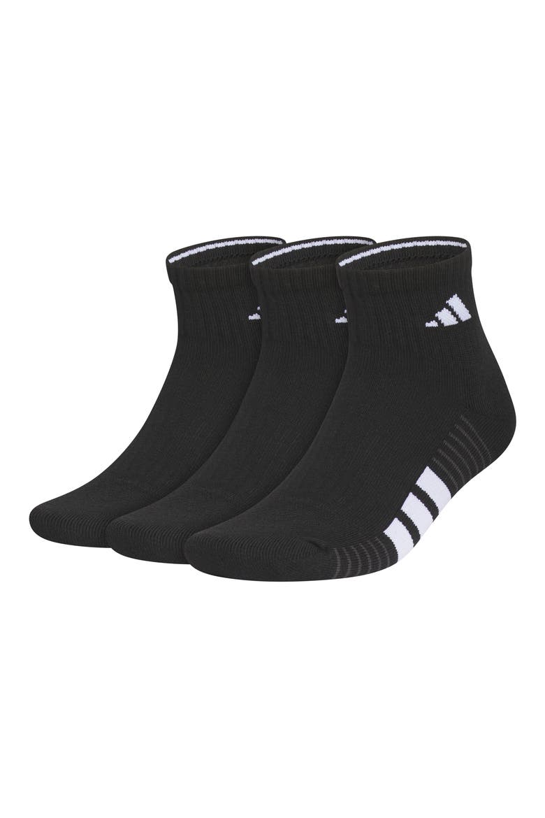 Cushioned 4.0 3-Pack Quarter Socks, Main, color, BLACK/ WHITE/ CARBON GREY