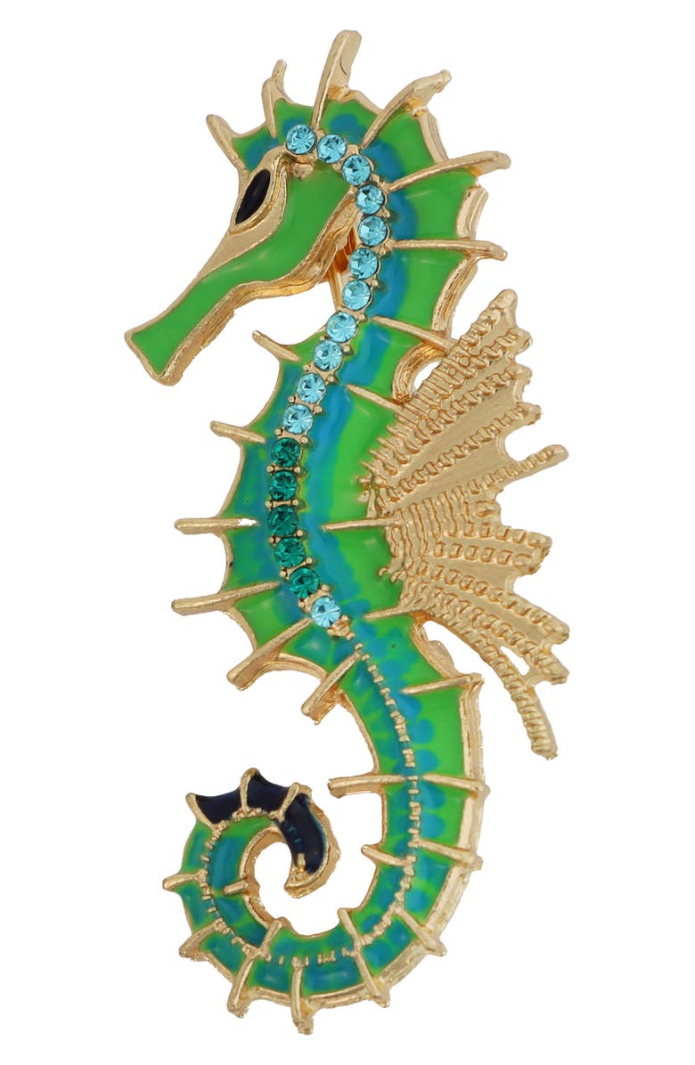 Panacea Seahorse Brooch, Main, color, Turquoise