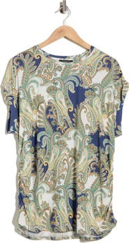 T Tahari Cuff Short Sleeve Ruched T-Shirt