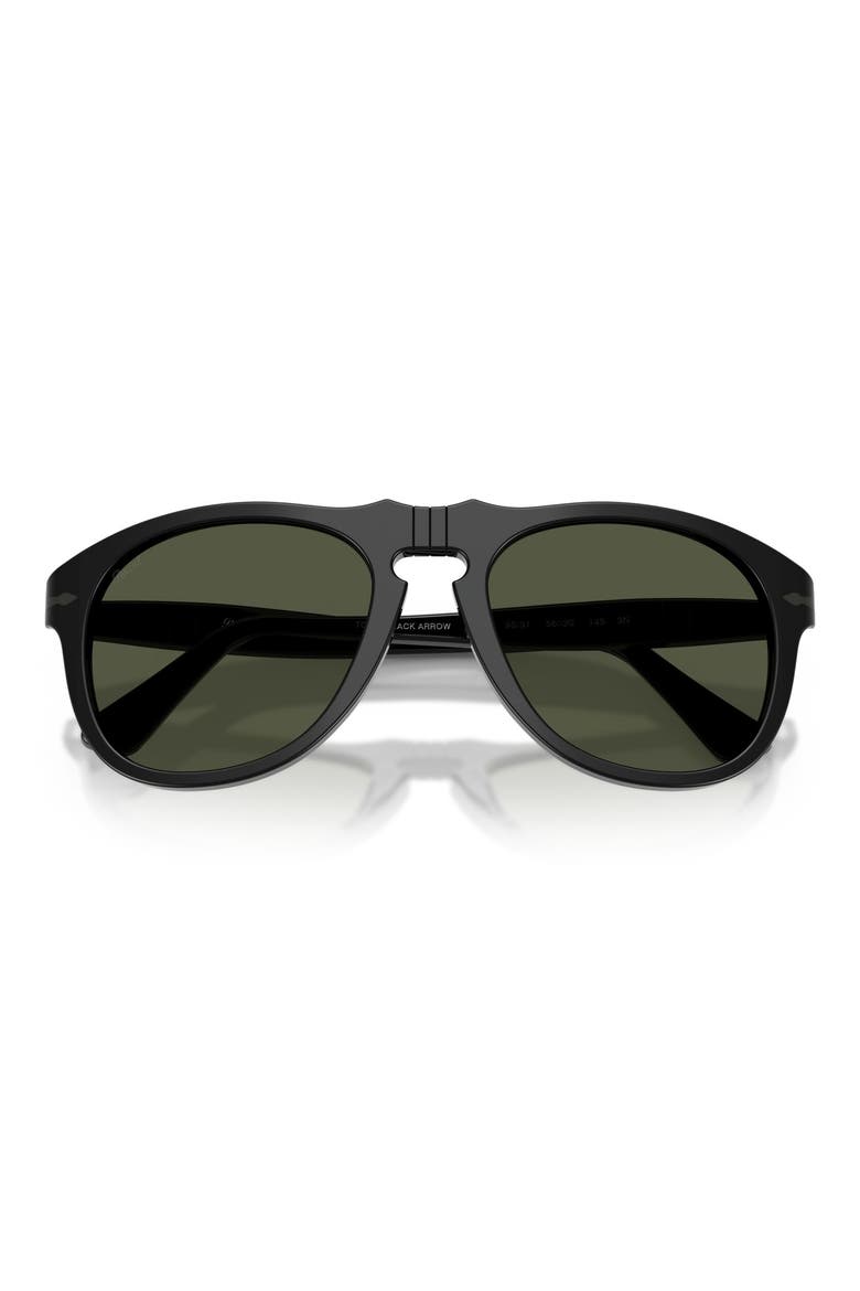 54mm Pilot Sunglasses, Alternate, color, BLACK / GREEN